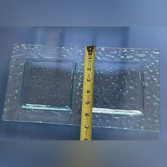 Rectangular textured glass serving dish/tray - Picture 2 of 4
